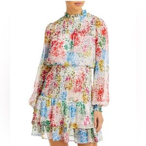 Aqua Floral Smocked Mini Dress